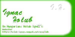 ignac holub business card
